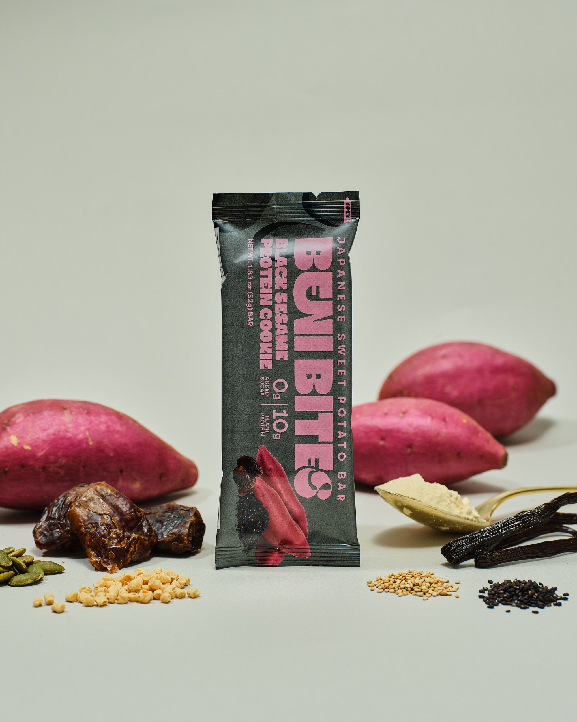 BENIBITES Japanese Dried Sweet Potato Bar Black Sesame Protein Cookie