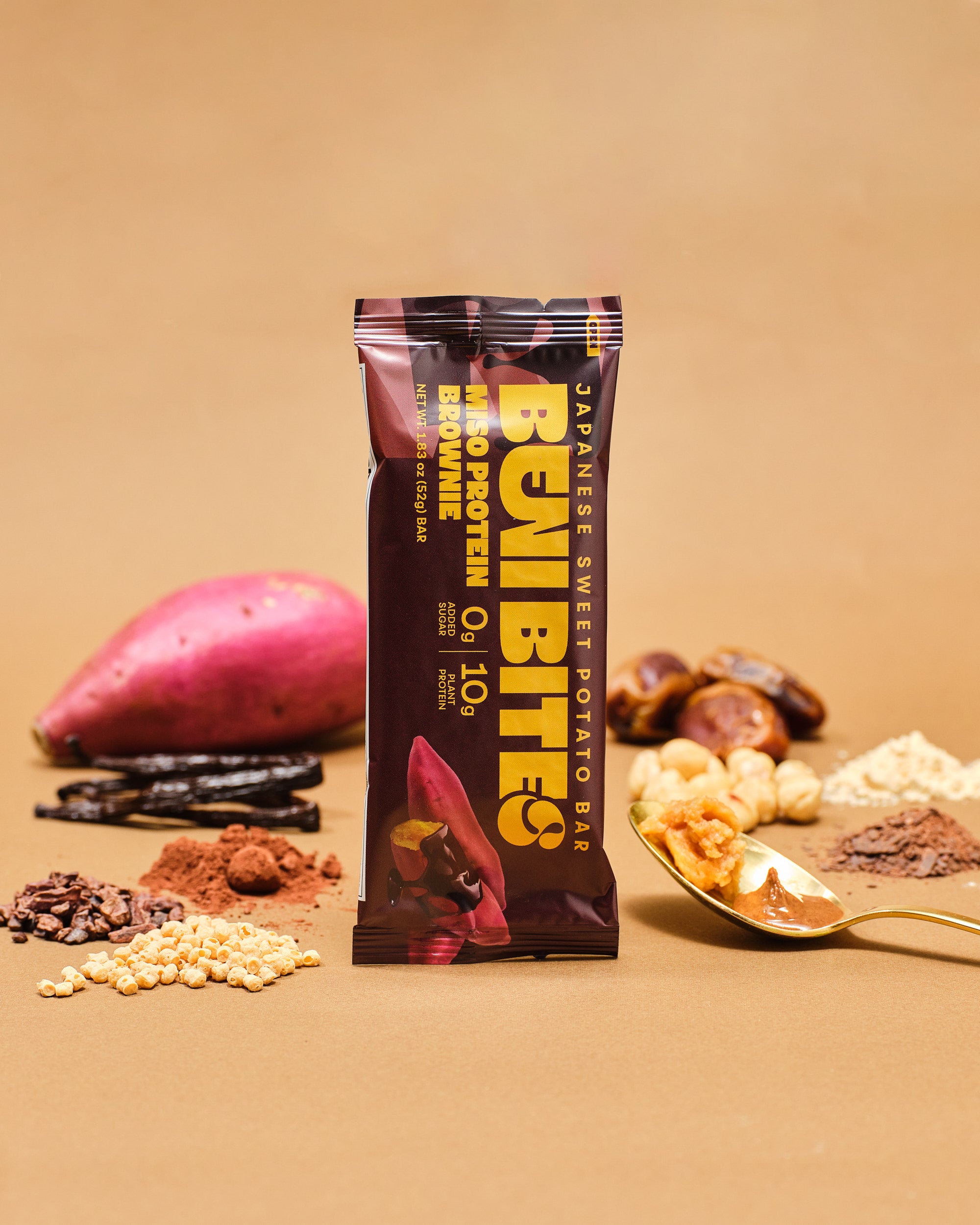 BENIBITES Japanese Dried Sweet Potato Bar Miso Protein Brownie