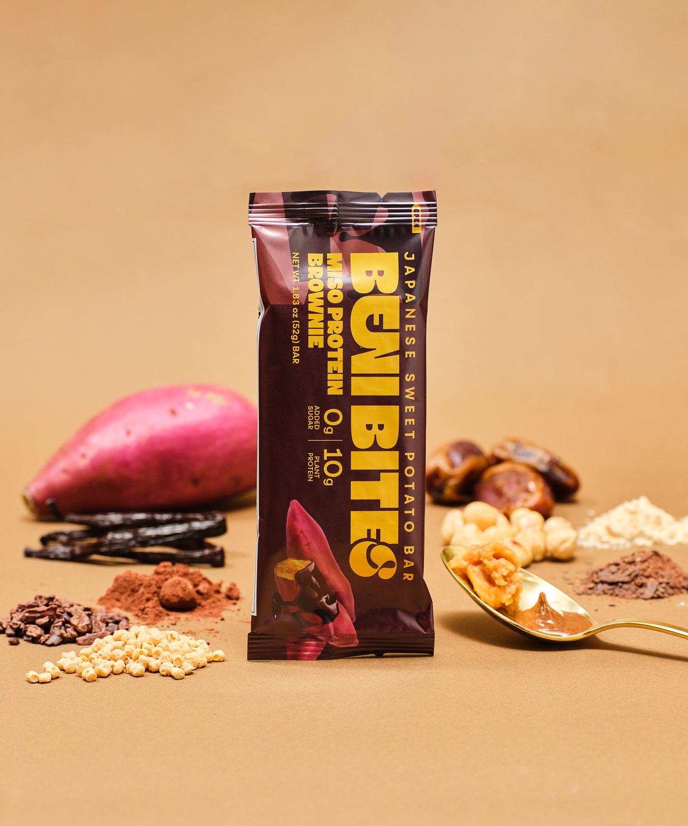 BENIBITES Japanese Dried Sweet Potato Bar Miso Protein Brownie