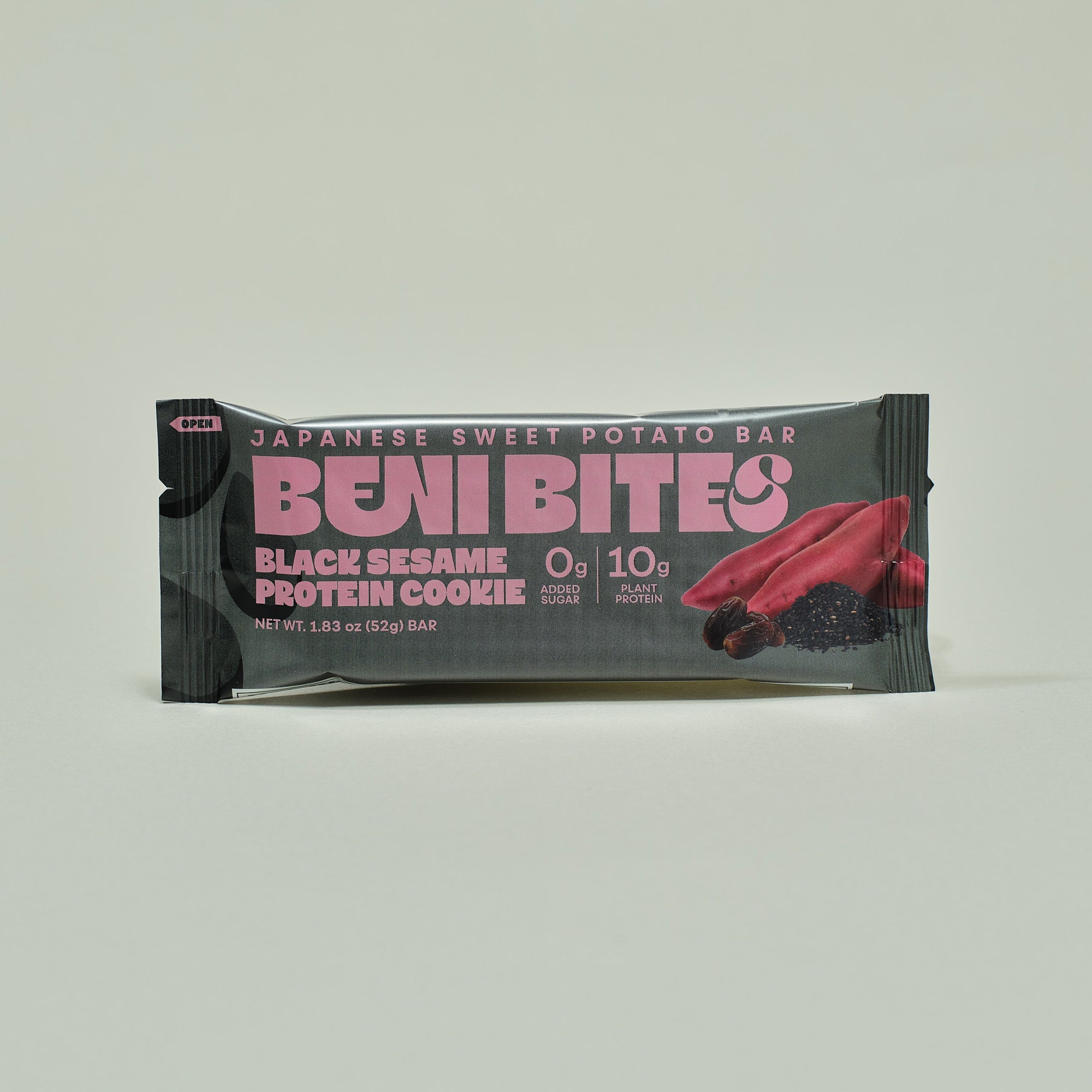 BENI BITES Japanese Dried Sweet Potato Bar Black Sesame Protein Cookies 4bar +1 FREE bar