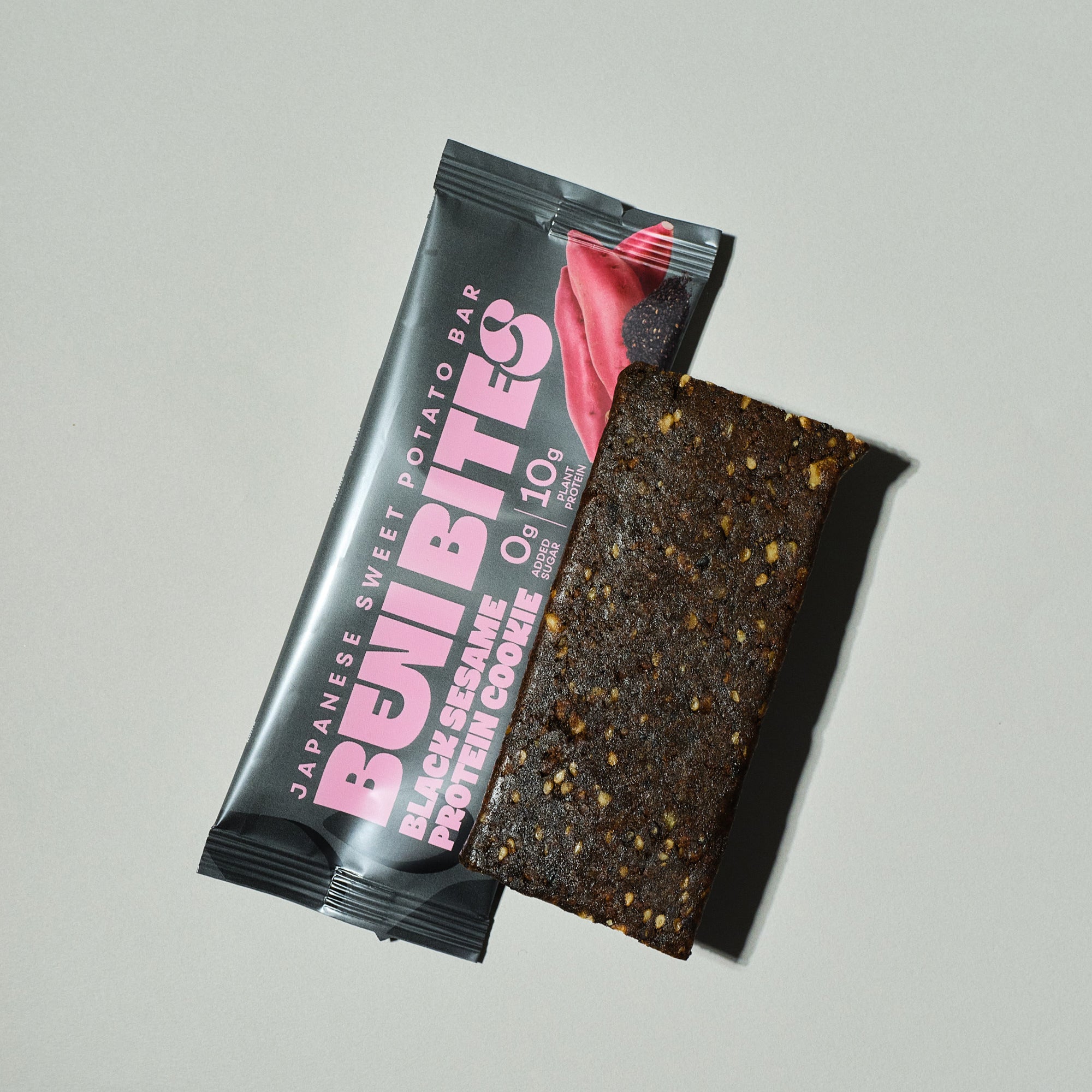 BENI BITES Japanese Dried Sweet Potato Bar Black Sesame Protein Cookies 4bar +1 FREE bar