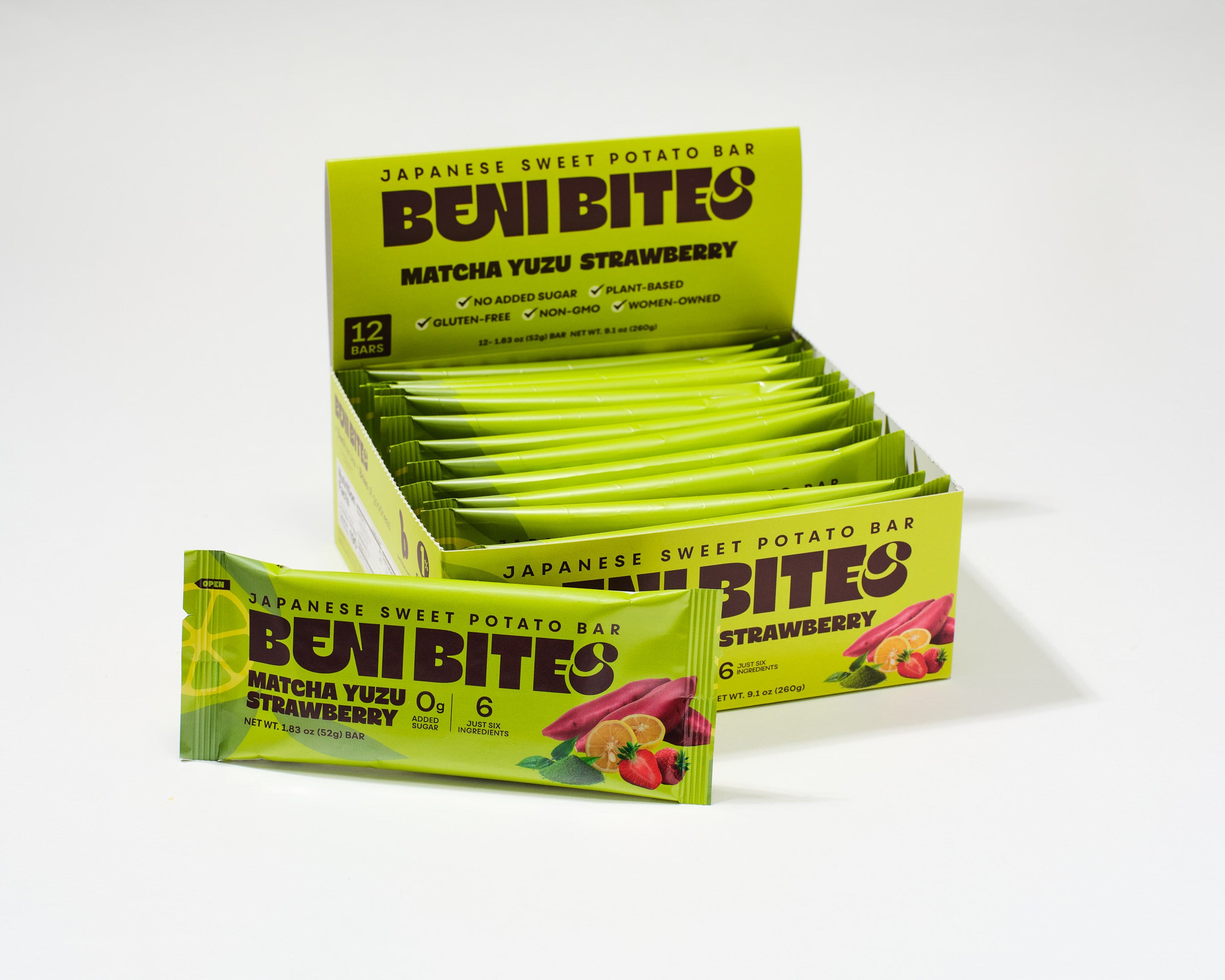 BENIBITES Japanese Dried Sweet Potato Bar Matcha Yuzu Strawberry