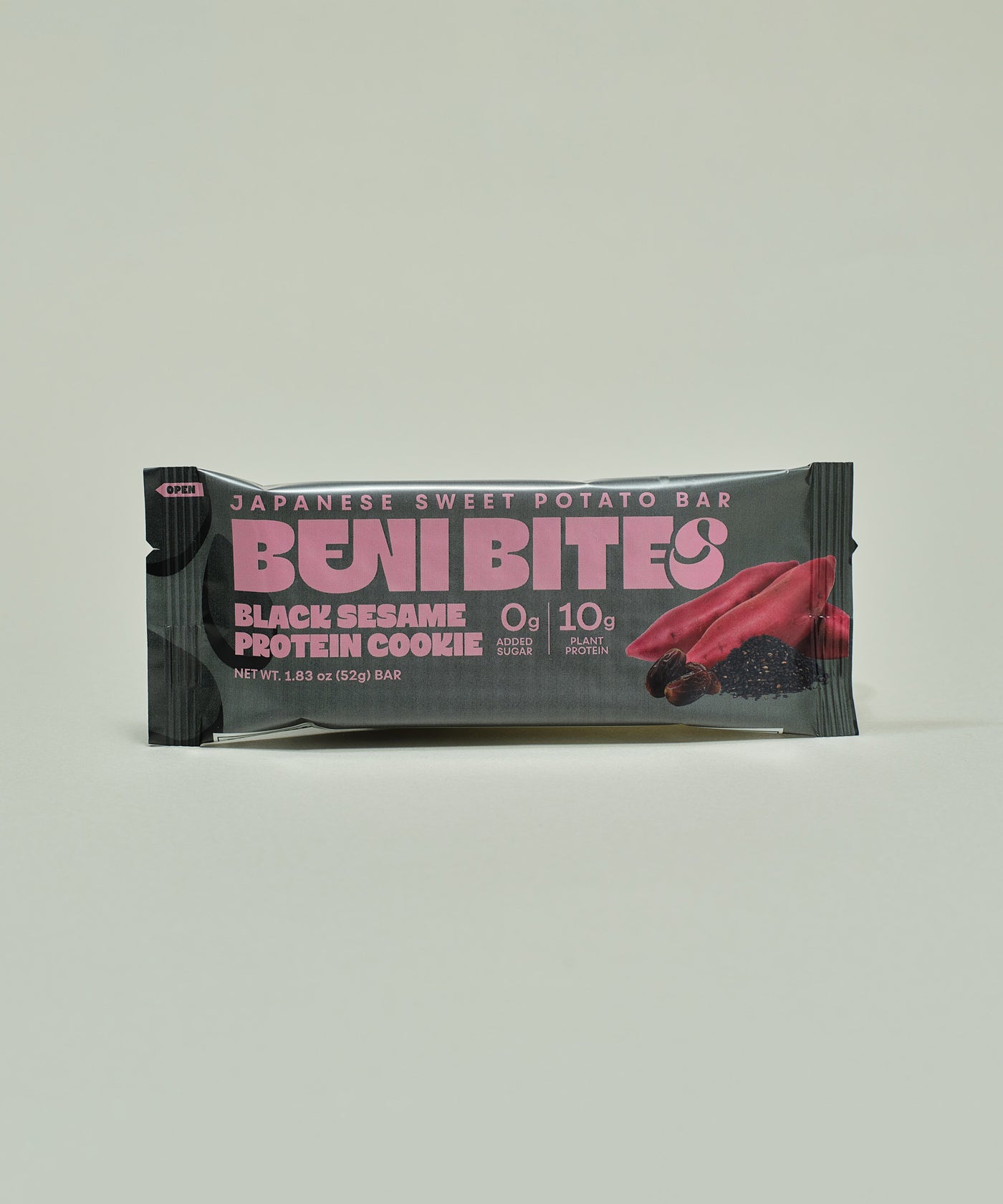 BENI BITES Japanese Dried Sweet Potato Bar Black Sesame Protein Cookies 4bar +1 FREE bar