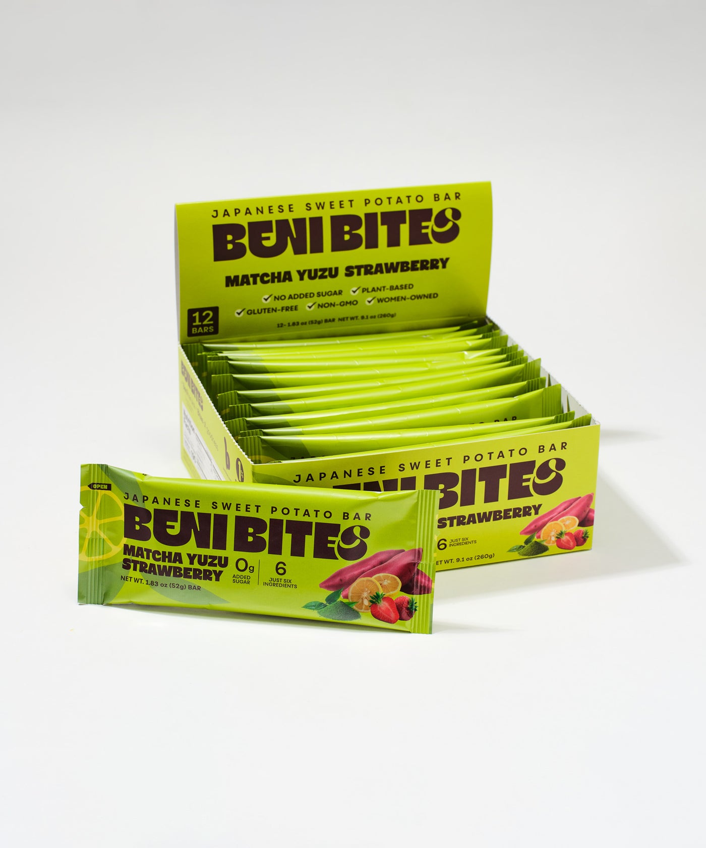 BENIBITES Japanese Dried Sweet Potato Bar Matcha Yuzu Strawberry